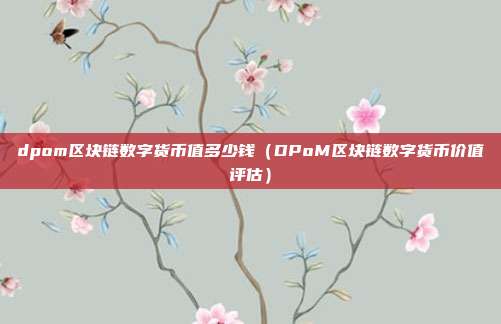 dpom区块链数字货币值多少钱（DPoM区块链数字货币价值评估）