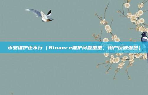 币安维护还不行（Binance维护问题重重，用户反映强烈）