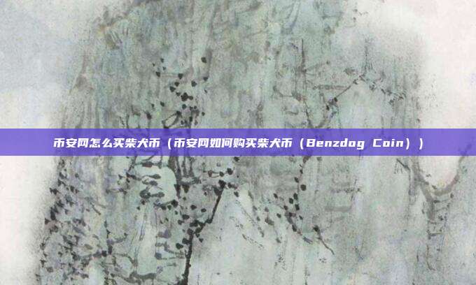 币安网怎么买柴犬币（币安网如何购买柴犬币（Benzdog Coin））