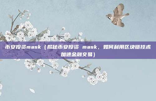 币安投资mask（揭秘币安投资 mask，如何利用区块链技术加速金融交易）