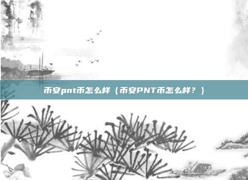 币安pnt币怎么样（币安PNT币怎么样？）