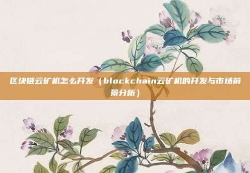 区块链云矿机怎么开发（blockchain云矿机的开发与市场前景分析）