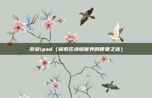 币安ipad（探索区块链世界的便捷之选）