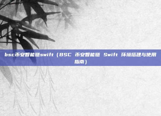 bsc币安智能链swift（BSC 币安智能链 Swift 环境搭建与使用指南）