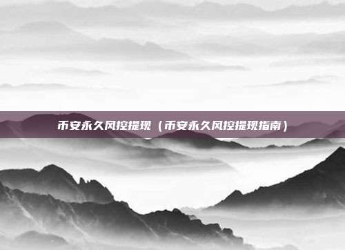 币安永久风控提现（币安永久风控提现指南）