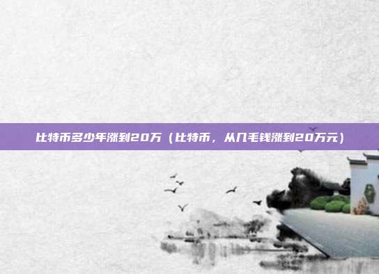 比特币多少年涨到20万（比特币，从几毛钱涨到20万元）